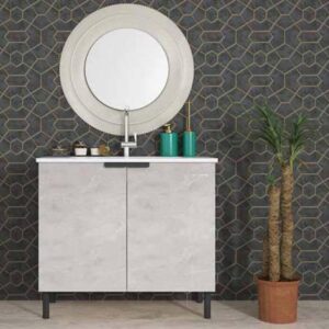Bathsense Series Crème Marquina Floor Mounted Vanity Set - 610 x 450 x 820 mm
