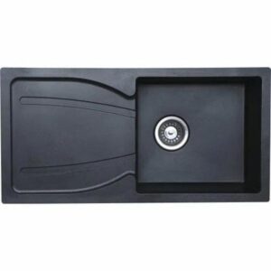Quartz Series Space Grey Finish Single Bowl Kitchen Sink with Drain Board