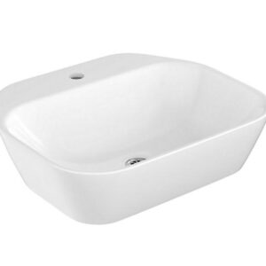 Span Series White Square Vessel Basin