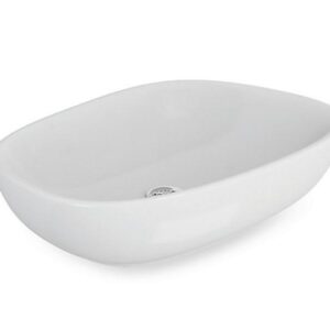 Vessel Basin Without Faucet Hole In White