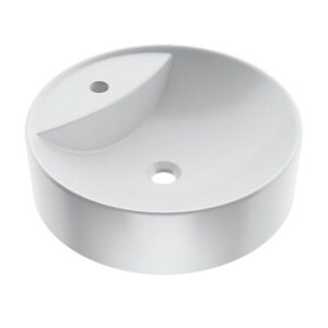 Chalice Series White Round Vessel 1 Tap Hole Basin