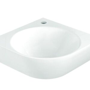 Span Series White Wall Mount With Single Faucet Hole