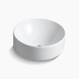 Series White Round Vessel Lavatory Without Faucet Hole
