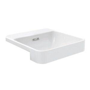 Forefront Series White Square Semi Recessed Lavatory
