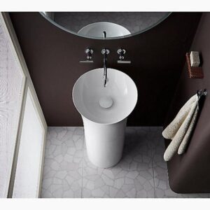 Veil Series White Pedestal Lavatory