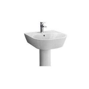 Span Series White Round Wall Mount With Single Faucet Hole Basin