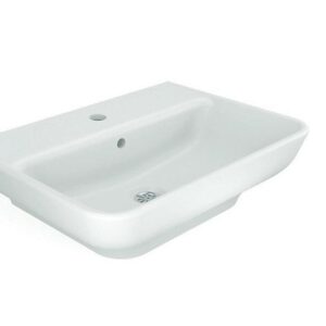 Trace Series White Wall Mount Basin With Single Faucet Hole Basin
