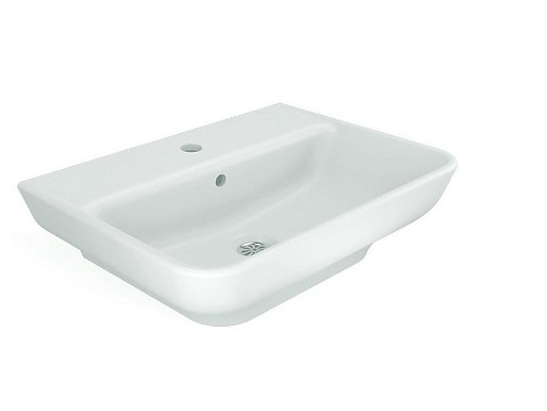 Trace Series White Wall Mount Basin With Single Faucet Hole Basin