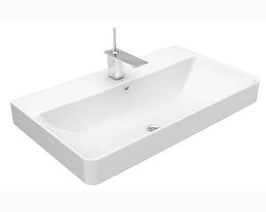 Forefront Series White Vanity Top With Single Faucet Hole Basin