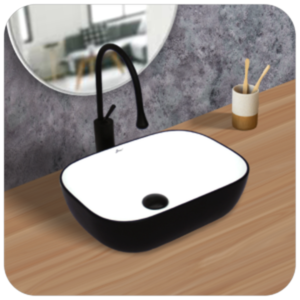 Brizzio 494 Black White Ceramic Wash Basin
