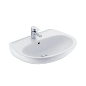 Wall Mount Basin With Single Faucet Hole In White