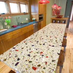 Recycled Glass Slab Kitchen Counter Top