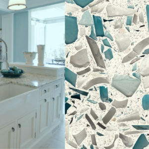 Recycled Glass Tile Kitchen Counter Top