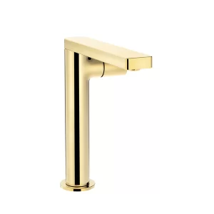 COMPOSED TALL BASIN MIXER IN FRENCH GOLD FINISH