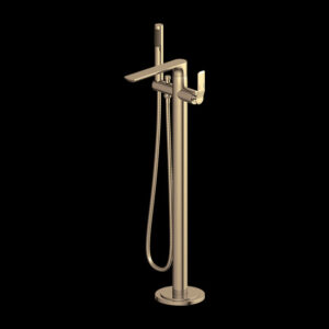 Brushed Gold Free Standing Bath Mixer with Hand Shower AQUANT