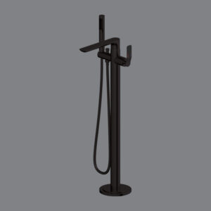 Matt Black Free Standing Bath Mixer with Hand Shower AQUANT