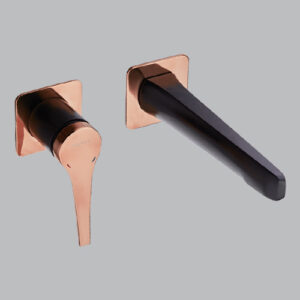 Wall-Mounted Basin Mixer (Matt Black + Rose Gold) AQUANT