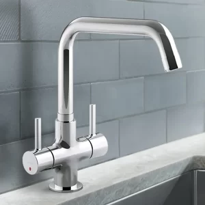 CUFF DUAL HANDLE DECK MOUNT KITCHEN MIXER IN POLISHED CHROME FINISH