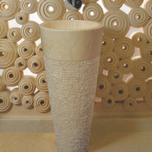Nirvana - Travertine Cream Marble Pedestal Basin AQUANT