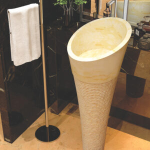 Sophia - Travertine Cream Marble Pedestal Basin