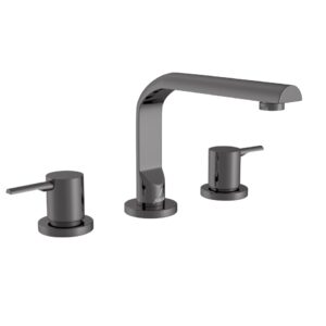 3-HOLE BASIN MIXER ROUND SPOUT - BLACK CHROME JAQUAR