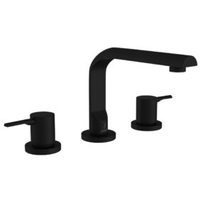 3-HOLE BASIN MIXER ROUND SPOUT - BLACK MATT