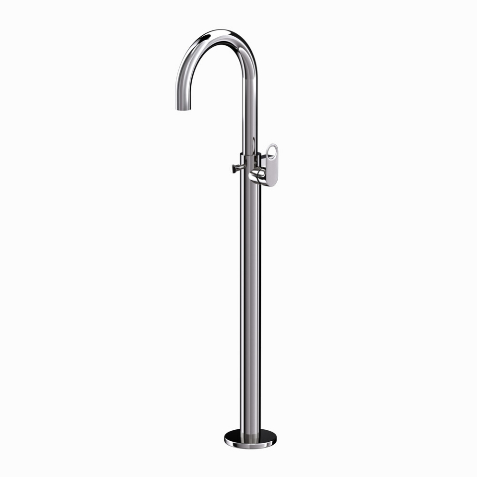 EXPOSED PARTS OF FLOOR MOUNTED SINGLE LEVER BATH MIXER - BLACK CHROME Jaquar