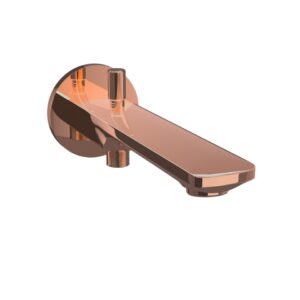 BATHTUB SPOUT WITH BUTTON ATTACHMENT - BLUSH GOLD PVD