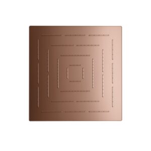 SQUARE SHAPE SINGLE FLOW MAZE OVERHEAD SHOWER - BLUSH GOLD PVD
